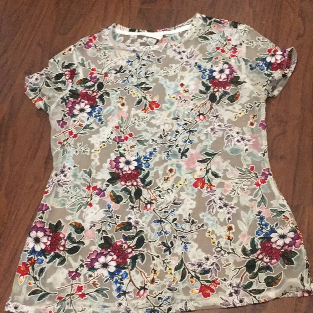 Floral sheer shirt